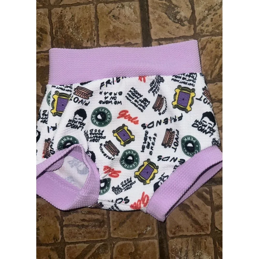 Baby Girls Diaper Cover Or Underwear Handmade Friends Theme 2/3T